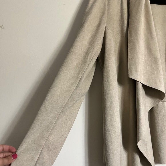 JULES & LEOPOLD XL CREAM SUEDE SOFT THIN LAYERED CARDIGAN - Picture 4 of 8